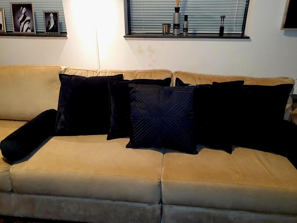 Set zwarte velvet kussens! (Hotel Chique/ ERIC KUSTER), Ophalen, Zwart, Vierkant