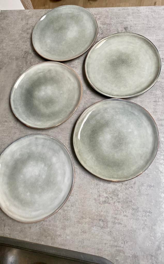 Vijf ontbijtborden - Ontbijtbord Toscane - grijs - Xenos, Ophalen, Zo goed als nieuw, Bord