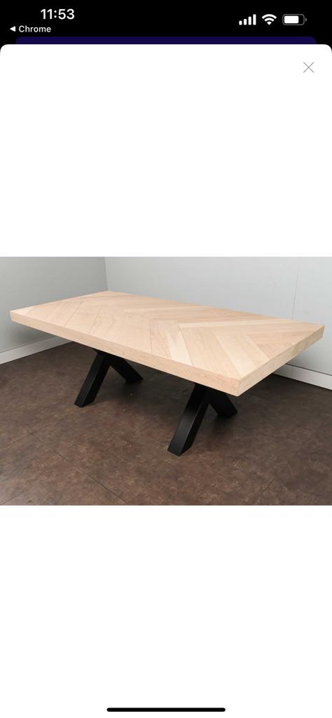 Visgraat tafel blad (alleen blad), Huis en Inrichting, Tafels | Eettafels, 200 cm of meer, Zo goed als nieuw, Rechthoekig, 50 tot 100 cm