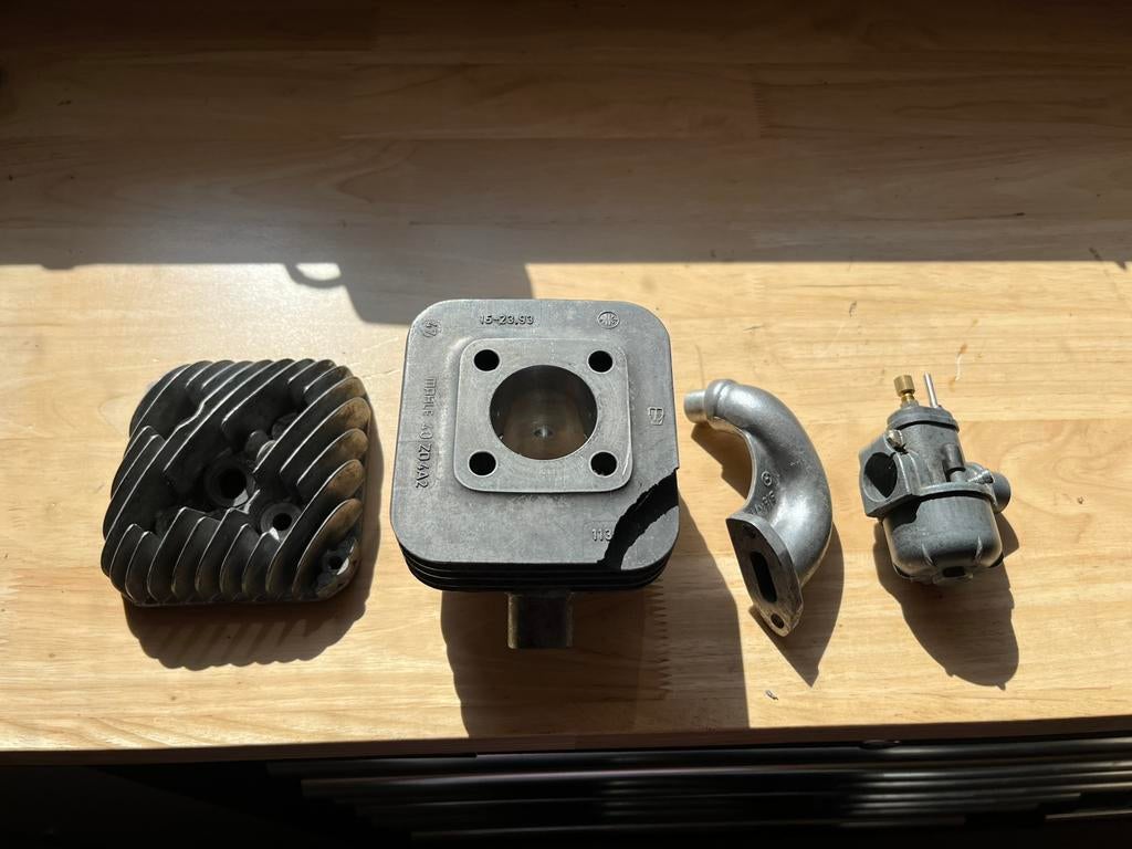 Mahle kreidler cilinder, cilinderkop, bing carb en inlaat, Fietsen en Brommers, Brommeronderdelen | Kreidler, Ophalen of Verzenden