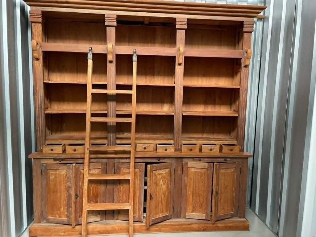 Grote bibliotheek/boekenkast TEAK, Ophalen, Gebruikt, 200 cm of meer, Teakhout