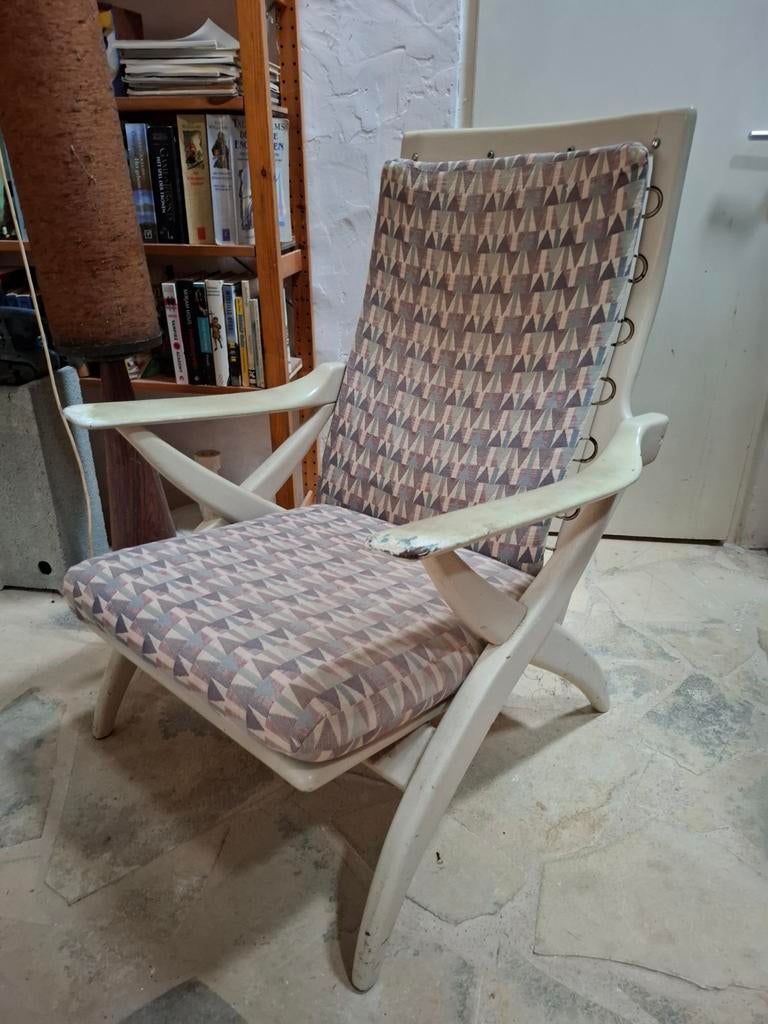 Teakhouten  lounge chair De Ster meubelfabriek * opknapper*, Huis en Inrichting, Stoelen, Ophalen, De Ster Geldermalsen, Gebruikt