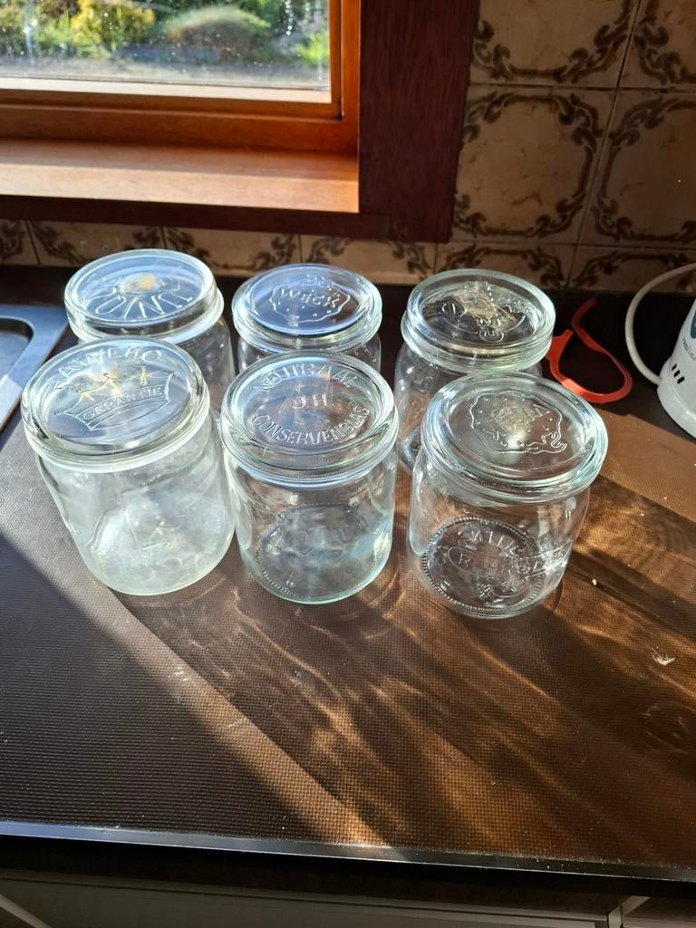 Weckflessen in diverse maten - Perfect voor inmaken!, Voorraadpot, Ophalen, Gebruikt, Glas
