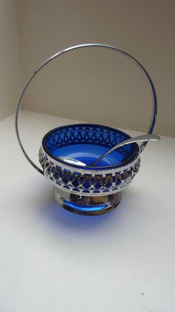 Leuk oud suikerschaaltje met lepel, Antiek en Kunst, Ophalen of Verzenden