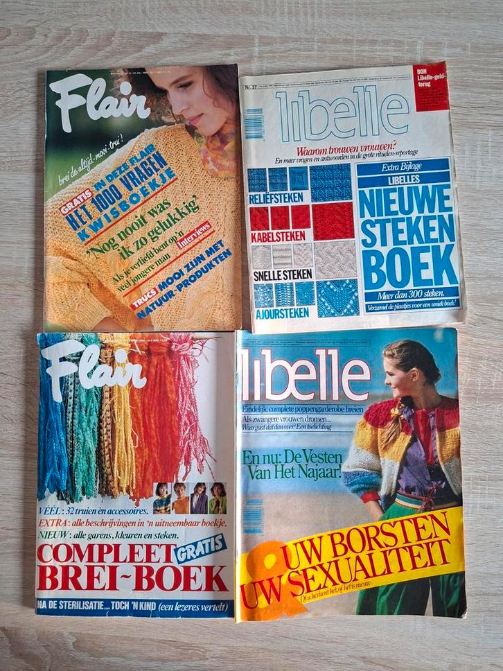 Vintage Libelle & Flair Tijdschriften, Hobby en Vrije tijd, Breien en Haken, Ophalen of Verzenden