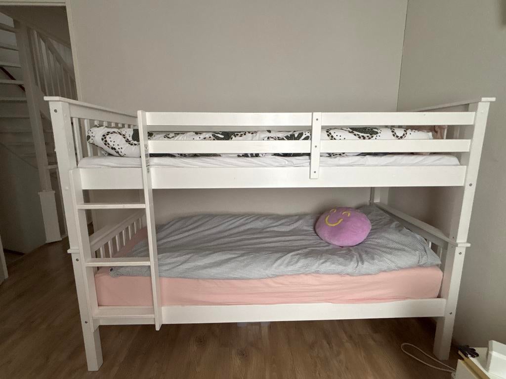 DEELBAAR STAPELBED 200X90 DUO | WIT, Kinderen en Baby's, Kinderkamer | Stapelbedden en Hoogslapers, Ophalen, Gebruikt, Stapelbed