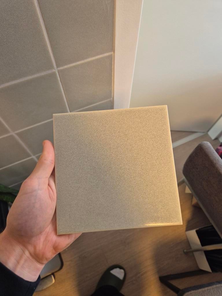 Nieuwe Mosa lichtgrijze tegels 15x15cm (1,2m²), Doe-het-zelf en Verbouw, Tegels, Nieuw, Wandtegels, Keramiek, Minder dan 20 cm