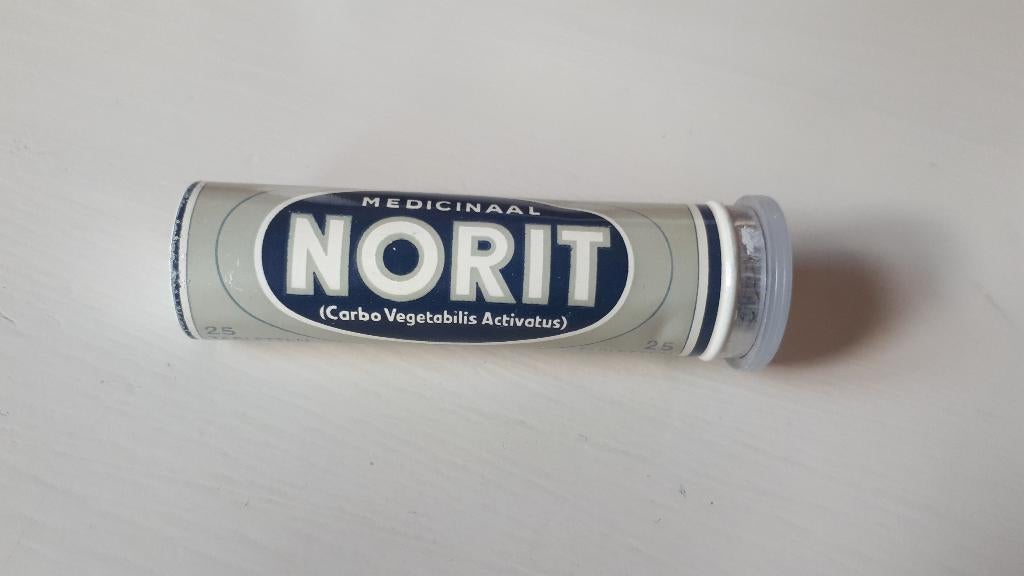 Collector's item: buisje NORIT met 25 tabletten, Verzamelen, Ophalen of Verzenden, Persoonlijke verzorging