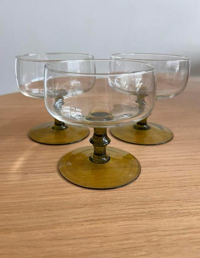 Vintage Libbey Tulip Brown Stem Champagne / Sherbet Glass, Ophalen of Verzenden, Zo goed als nieuw, Overige typen