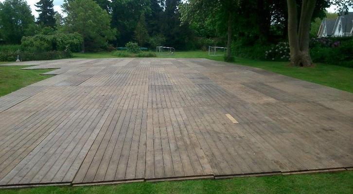 Houten tentvloer / vlondervloer, Tuin en Terras, Partytenten, Gebruikt, Overige typen, 5 tot 8 meter, Minder dan 4 meter, Ophalen