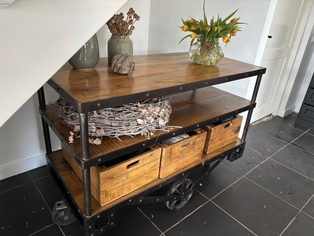 Serveerwagen, Ophalen, 100 tot 150 cm, Zo goed als nieuw, 25 tot 50 cm