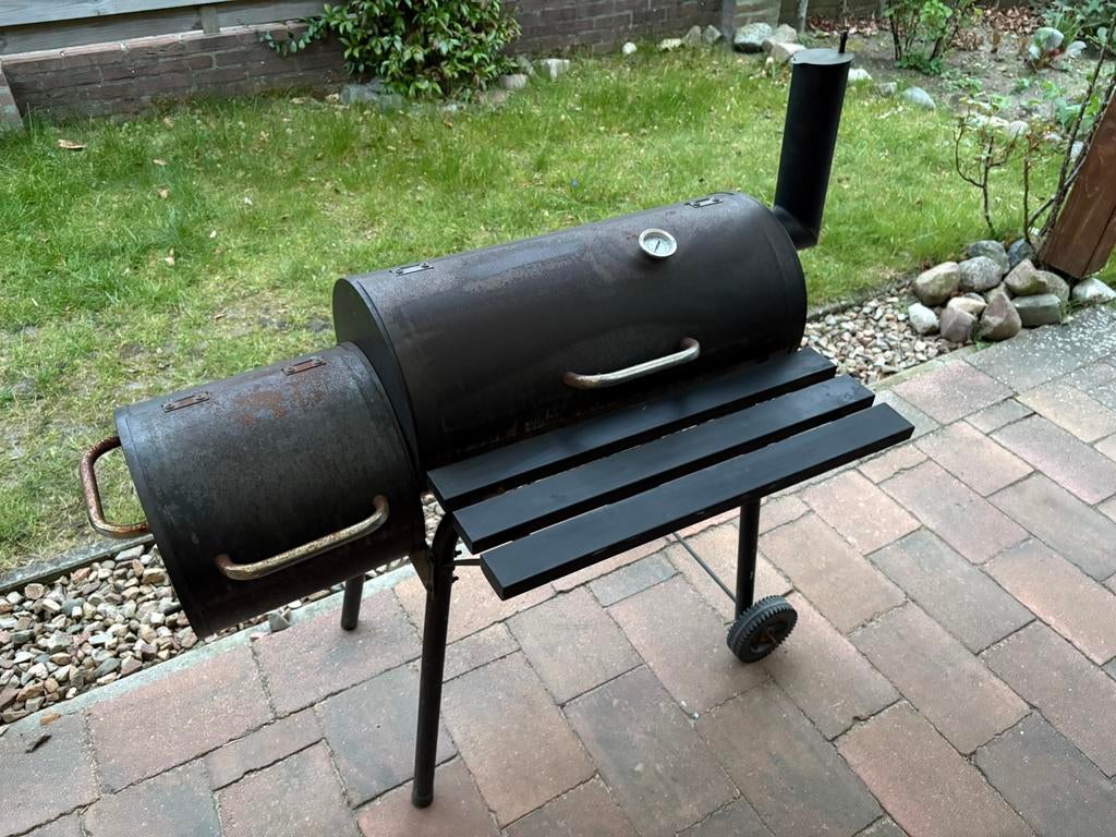 BBQ Barrel smoker, Tuin en Terras, Houtskoolbarbecues, Ophalen, Gebruikt