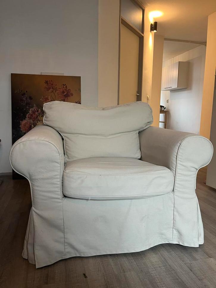 Ikea Ektorp stoel, Huis en Inrichting, Stoelen, Gebruikt, Eén, Stof, Wit, Ophalen