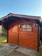 Houten Tuinhuis met Luifel en Ramen - Gebruikt, Tuin en Terras, Tuinhuizen, Ophalen, 250 tot 500 cm, Met overkapping, Hout