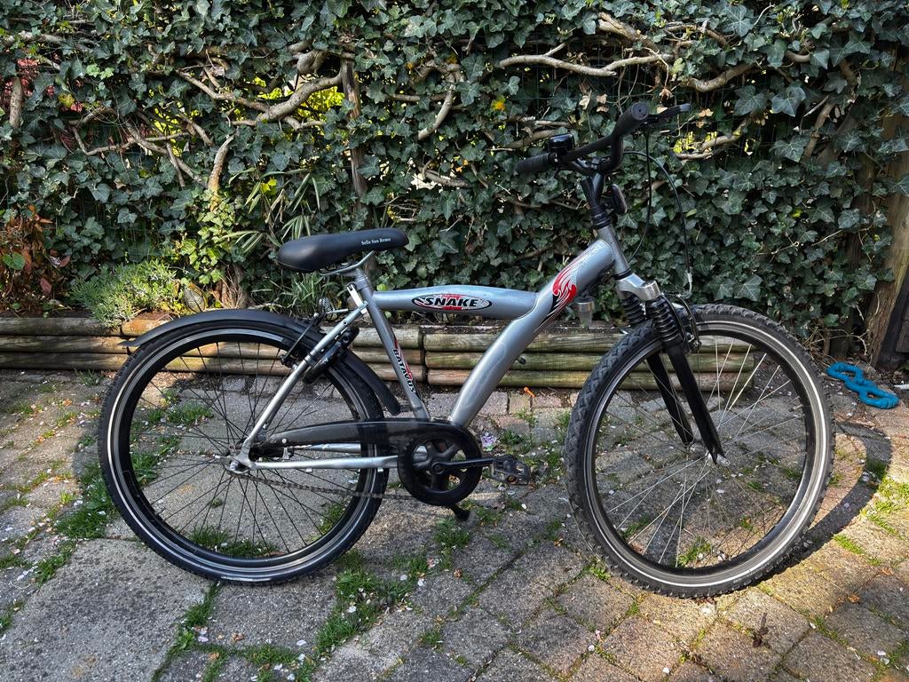 Batavus Snake 26 inch - zilver, Fietsen en Brommers, Fietsen | Jongens, Gebruikt, 26 inch of meer, Handrem, Velgrem, Ophalen
