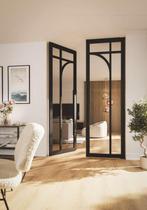 Weekamp binnendeur met glas Japandi - Uniek - Stomp en opdek, Niet ingevuld, 80 tot 100 cm, Binnendeur, Niet ingevuld