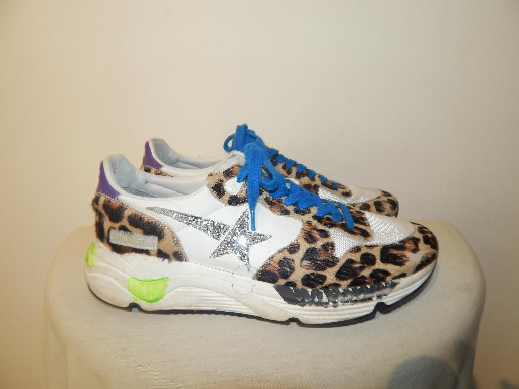 Golden Goose sneakers deels in panter print zilver ster 41, Verzenden, Wit, Sneakers of Gympen, Golden Goose