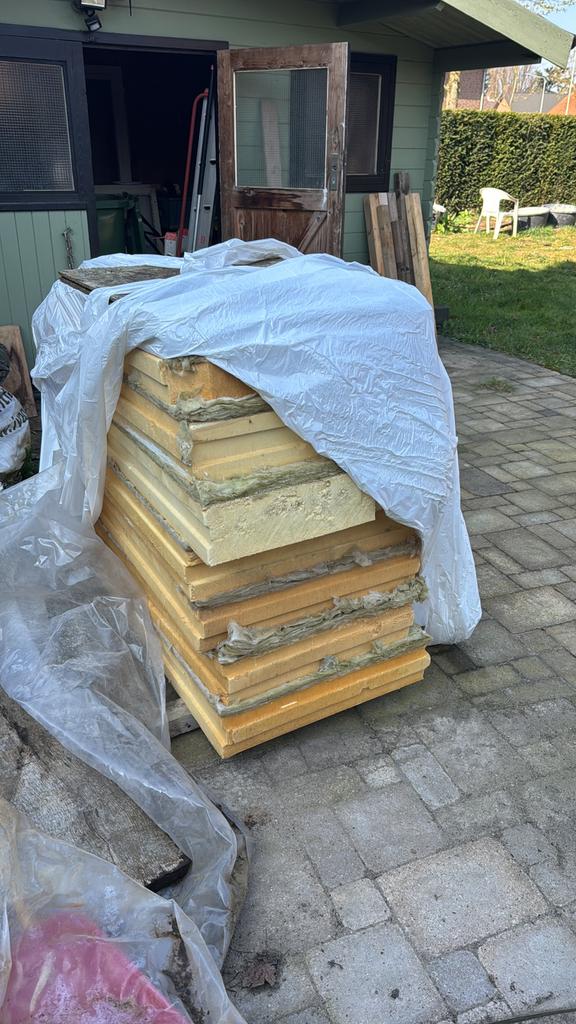 Pir platen met steenwol, Doe-het-zelf en Verbouw, Isolatie en Afdichting, Ophalen, Steenwol, Zo goed als nieuw, Minder dan 5 m²