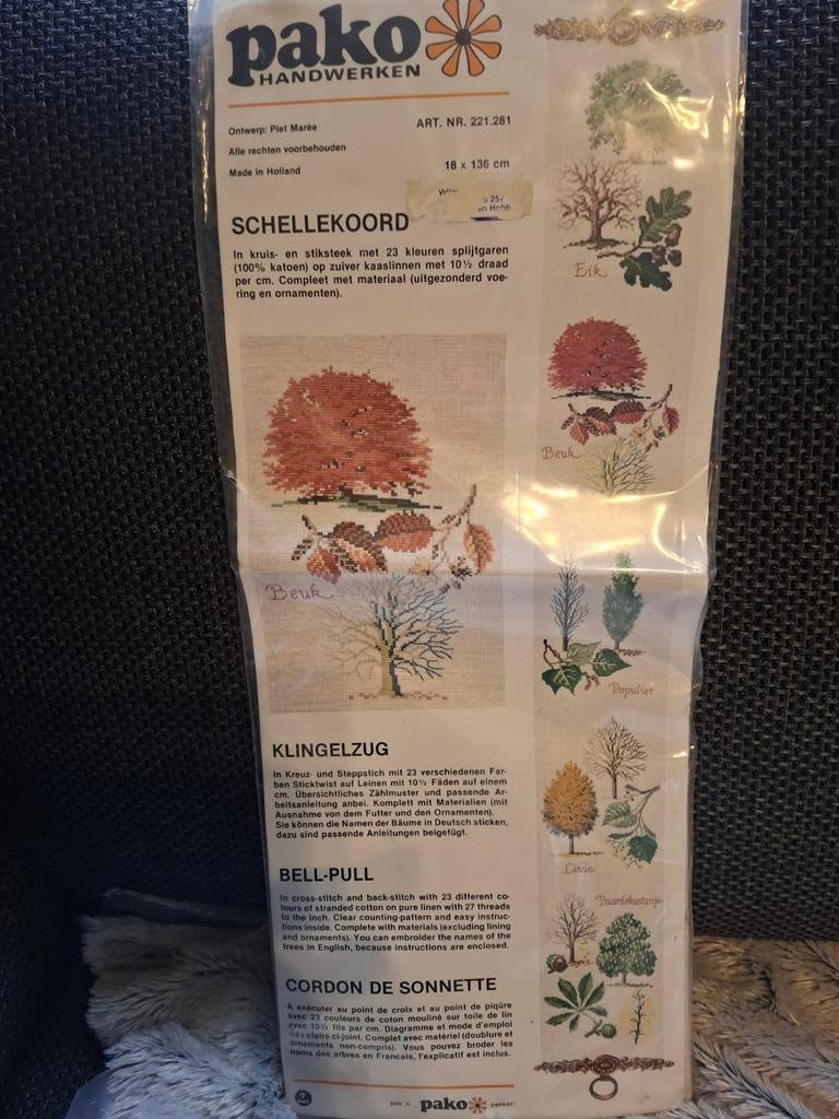 Schellekoord  bomen, Hobby en Vrije tijd, Borduren en Borduurmachines, Ophalen of Verzenden, Nieuw, Borduurpakket