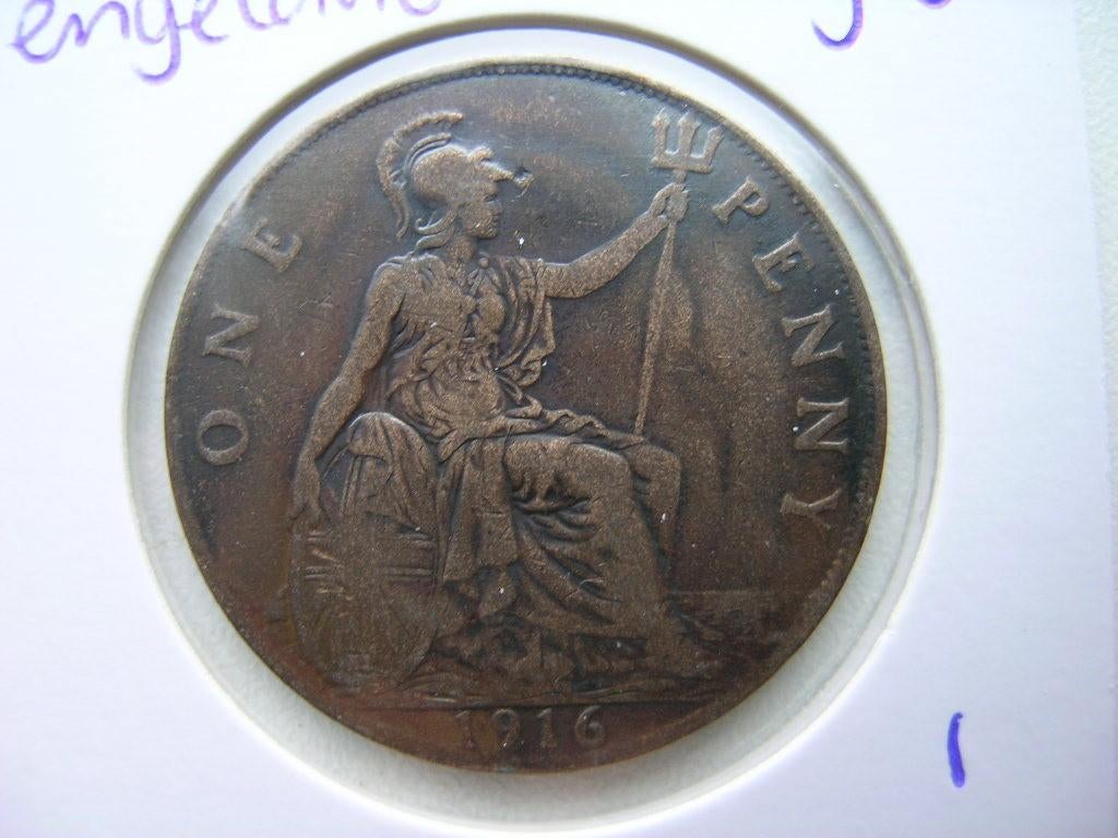 Penny 1916 Engeland (nr 1), Postzegels en Munten, Munten | Europa | Niet-Euromunten, Ophalen of Verzenden, Overige landen, Losse munt