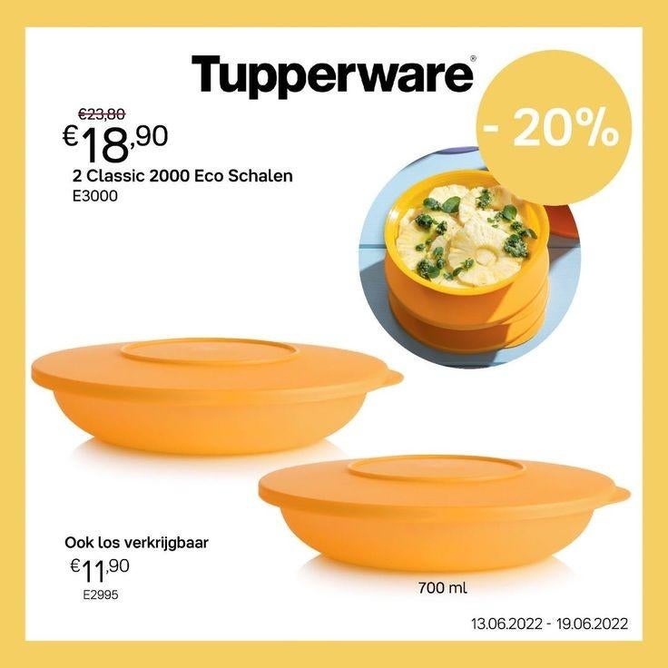 Nieuwe Trendy Tupperware Kommen 2x700ml - Oranje, Ophalen of Verzenden, Nieuw, Oranje, Bak of Kom