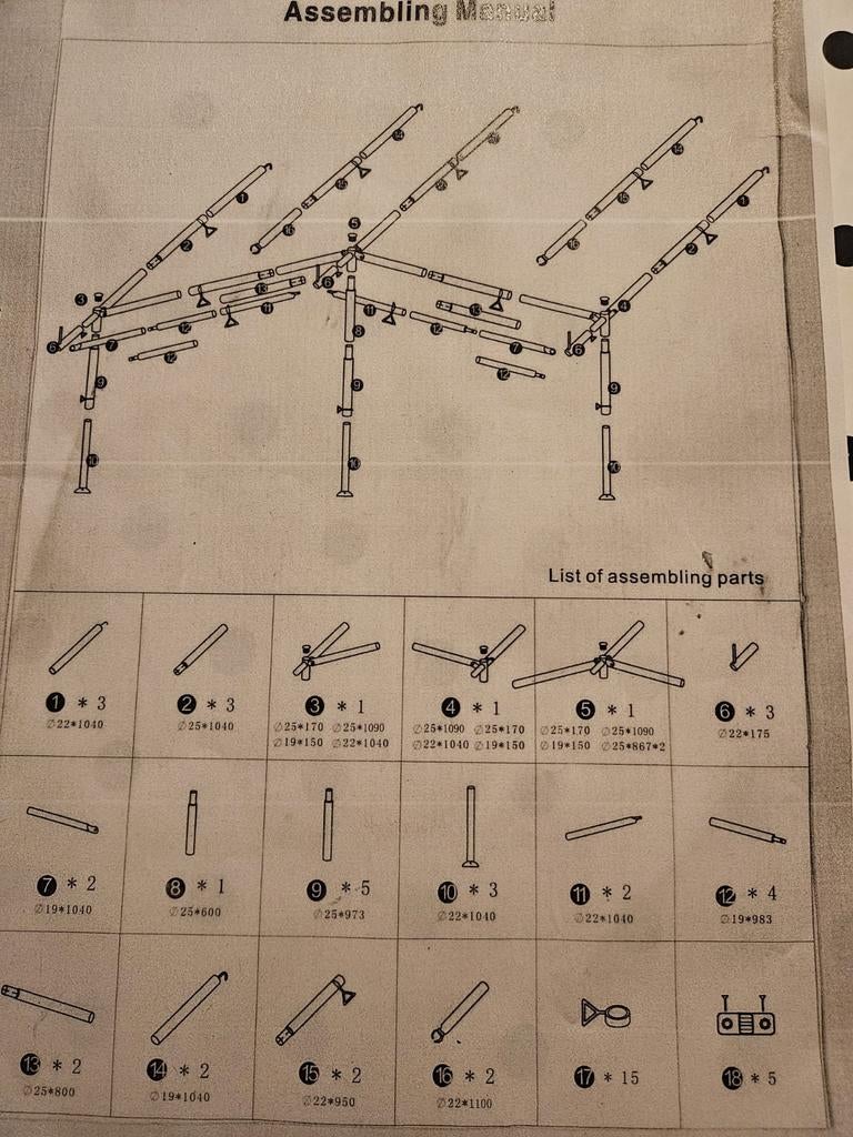 Voortentstokken maat 13.    25 mm staal, Ophalen of Verzenden