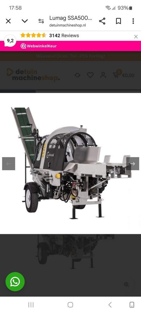 Lumag Zaag-Kloofmachine op Benzine - 40cm Houtdiameter, Tuin en Terras, Kloofmachines, Ophalen