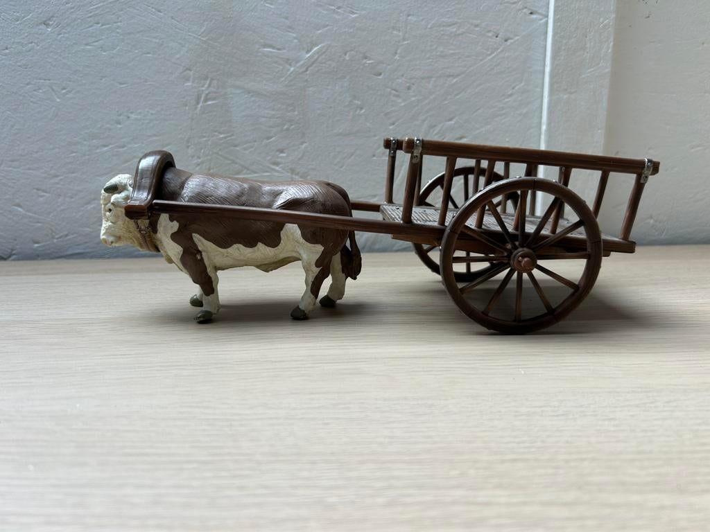 Schleich ossenwagen, Ophalen of Verzenden, Zo goed als nieuw, Paard, Beeldje of Figuurtje