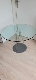 Ronde glazen tafel - Ø 80cm, hoogte 55cm, Ophalen, Zo goed als nieuw, Rond