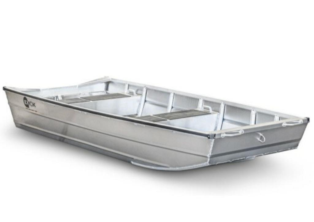 Aluminium platbodem Emok J400 +  Tohatsu motor, Ophalen, Gebruikt, Aluminium, Benzine