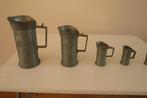 tinnen litermaten 5 stuks (set), Antiek en Kunst, Ophalen