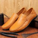 Beige heren loafers leren instappers mannen nette mocassins, Verzenden, Nieuw, Overige kleuren, Loafers