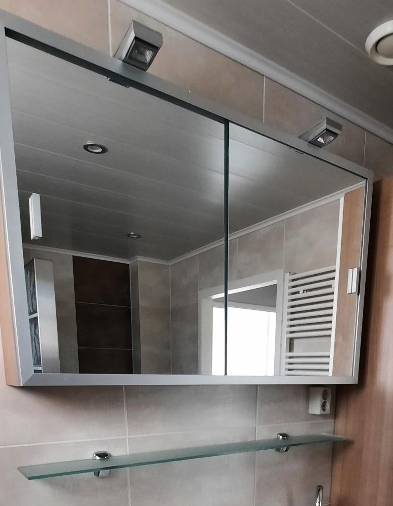 spiegelkast met planchet, Ophalen, 100 tot 150 cm, Minder dan 25 cm, Minder dan 100 cm