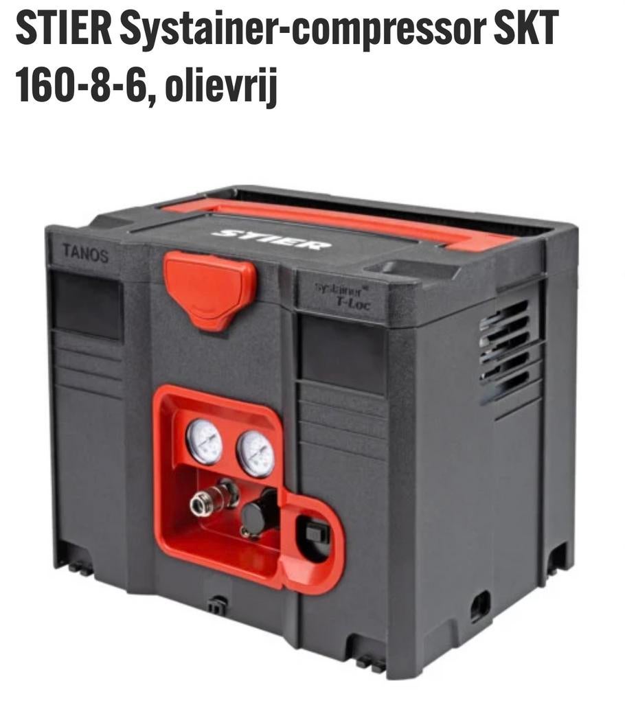 Nieuwe Stier compressor, Doe-het-zelf en Verbouw, Compressors, Ophalen, Nieuw, Minder dan 200 liter/min, Olievrij