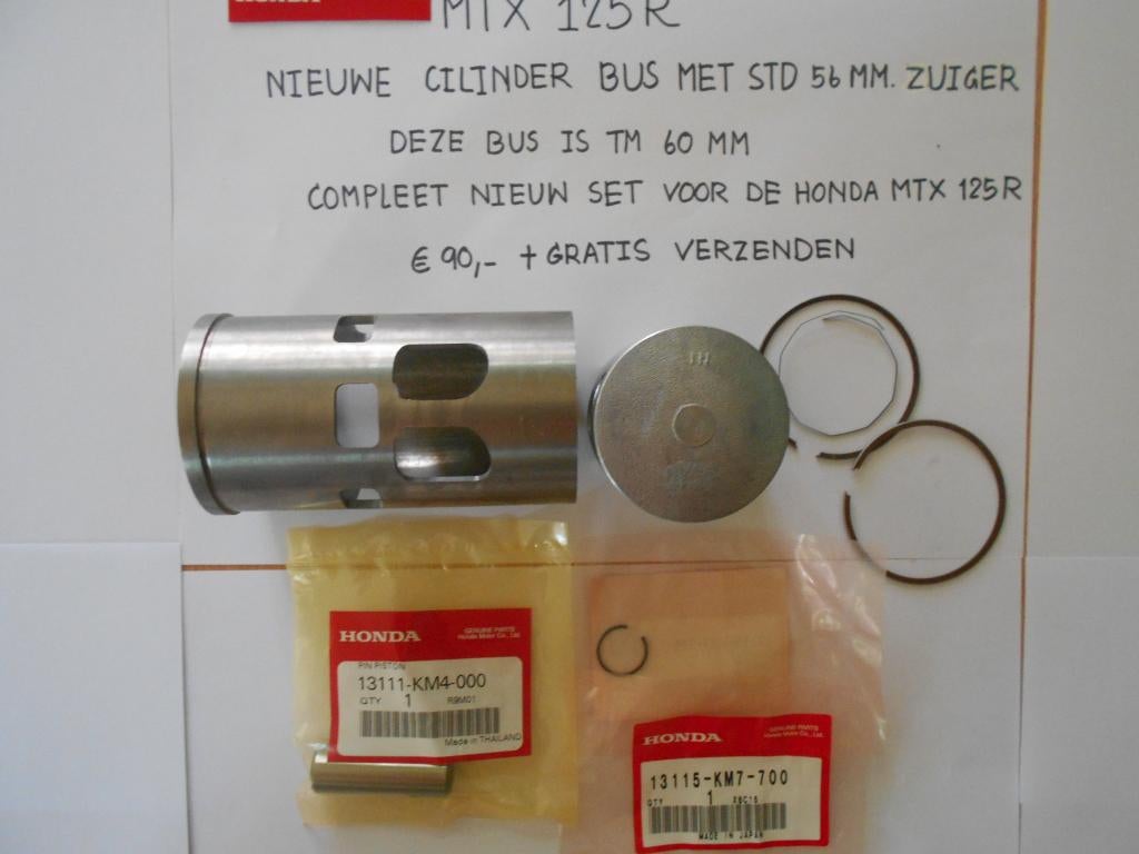 Cilinder Bus + STD Zuiger Voor De Honda MTX125R/JD05-MBX125, Motoren, Verzenden