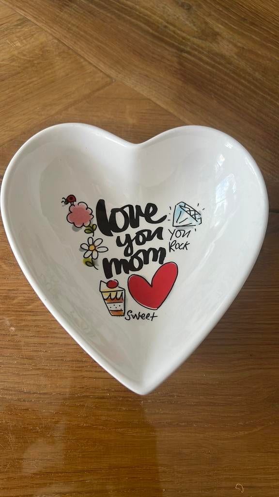 Blond Amsterdam hart vormig schaaltje Love you Mom, Ophalen, Blond Amsterdam, Aardewerk, Schaal of Schalen