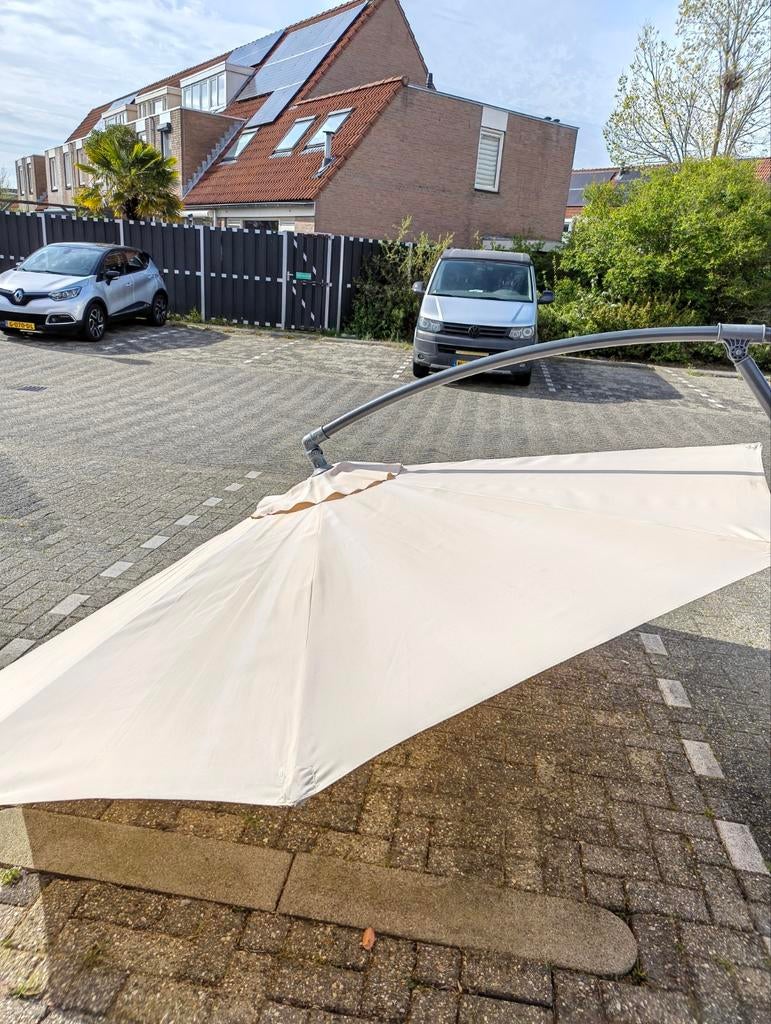 Parasol 3 meter breed, Tuin en Terras, Zonneschermen, Ophalen, Knikarmscherm
