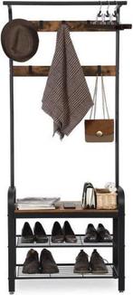 Kapstok – Bruin/Zwart – 72x33,7x183 cm – Met Schoenenrek, Zo goed als nieuw, 150 tot 200 cm, Hout, Ophalen