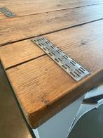 Eettafel van stevig steigerhout met 4 stoelen en bank, Gebruikt, 200 cm of meer, 50 tot 100 cm, Vijf personen of meer