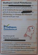 Wadlopen Pieterburen 20% korting, Eén persoon, Kortingsbon, Warenhuis- of Winkelbon