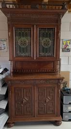 Antieke Kast mechelse kast uit 1860 glas in lood, Ophalen