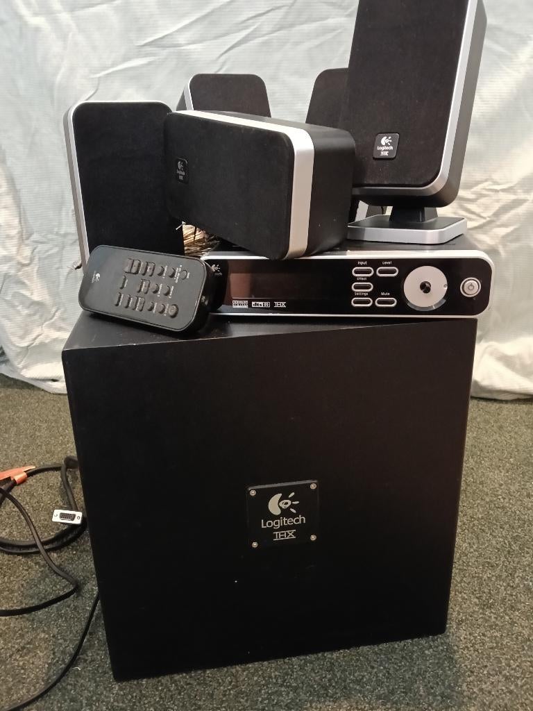 5.1 Logitech, Audio, Tv en Foto, Luidsprekers, Gebruikt, Complete surroundset, 120 watt of meer, Overige merken, Ophalen