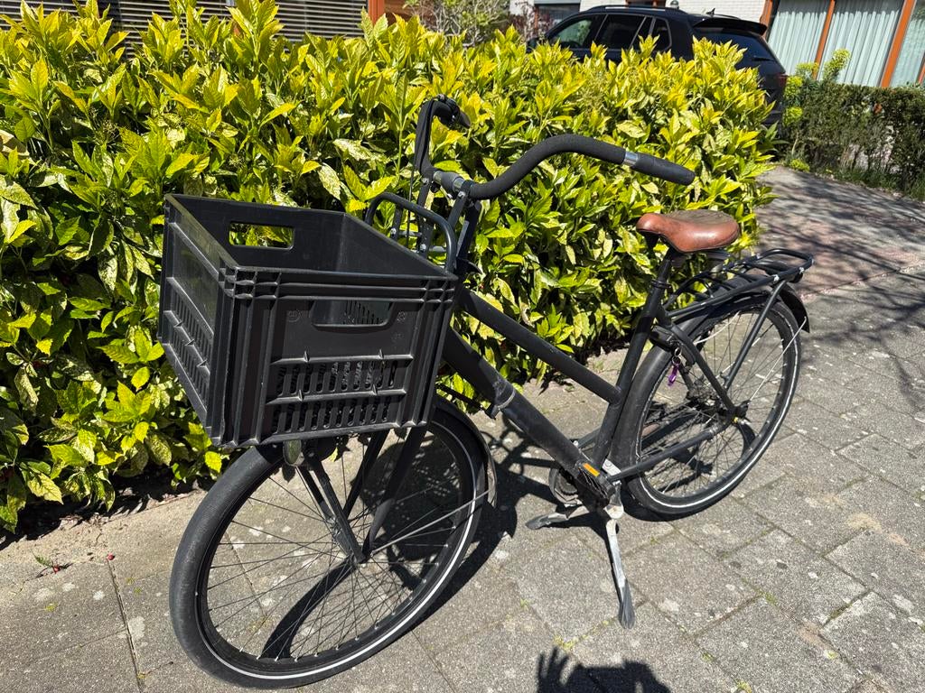 Stadsfiets met krat - tegen ieder aannemelijk bod, Fietsen en Brommers, Versnellingen, Trommelrem, Ophalen, Overige merken