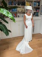 Bruidsjurk met hoed - Vintage look, Kleding | Dames, Trouwkleding en Trouwaccessoires, Ophalen, Zo goed als nieuw, Wit, Accessoires