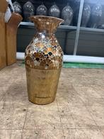 Gouden Mozaïek Bloemenvaas, Huis en Inrichting, Woonaccessoires | Vazen, Overige materialen, Geel, Ophalen of Verzenden, Zo goed als nieuw