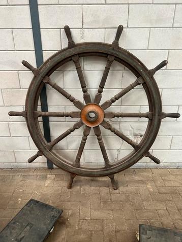 Groot Antiek Scheepswiel - 185cm beschikbaar voor biedingen