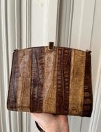 Jaguar crocodile vintage leren tas leer croco, Ophalen of Verzenden