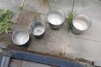 4 nette bloempotten., Ophalen, Gebruikt, Rond, Binnen