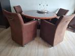 4 eetkamerstoelen verrijdbaar, Ophalen, Overige kleuren, Zo goed als nieuw, Vier