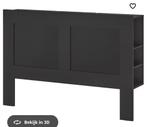 T.E.A.B. Brimnes Hoofdeinde (IKEA), Huis en Inrichting, Slaapkamer | Bedden, Ophalen, Gebruikt, Zwart, Tweepersoons